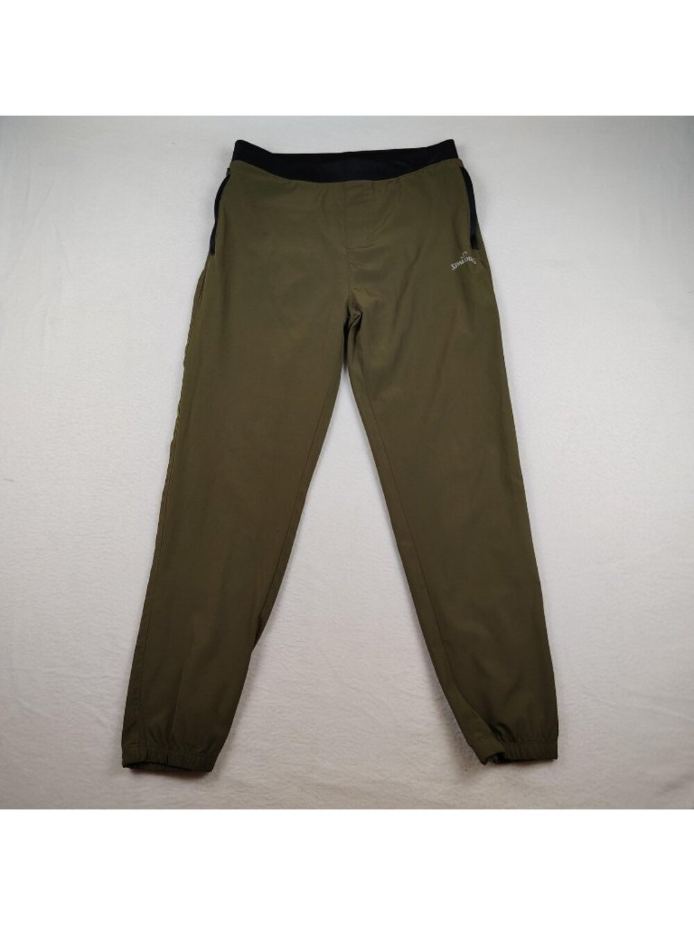 Spalding Jogger Athletic Pants Boys 14/16 Husky Olive Green Zip Pocket